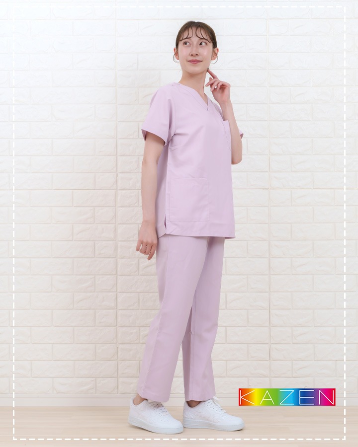 スクラブパンツカゼン 白衣 医療用 KAZEN 155 透け防止 吸汗 制電 防汚