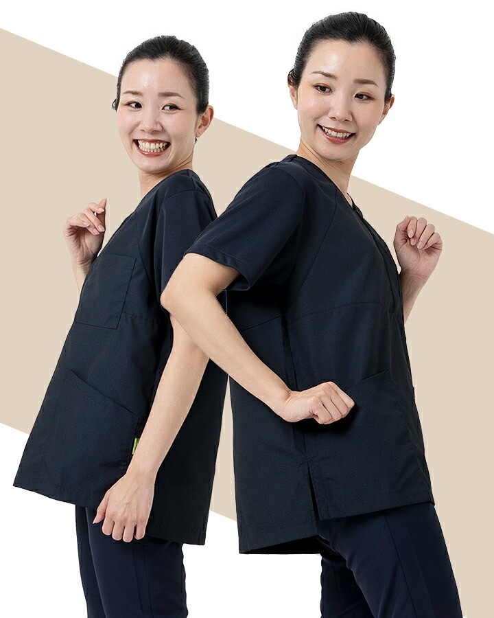 スクラブ ジップスクラブ 7092SC 半袖 男女兼用 メンズ レディース 医療 医師 薬剤師 医療用 白衣 看護師 介護 病院 ナース FOLK ジアシリーズ 感染症対策 ウイルス 前開き ネイビー ワイン ストレッチ 次亜塩素酸対応 色あせしにくい【メール便送料無料】