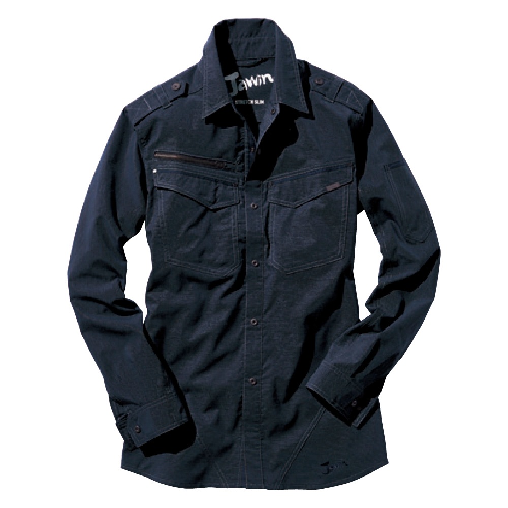 ジャウィン ストレッチ長袖シャツ 56604 JAWIN メンズ ストレッチ 消臭