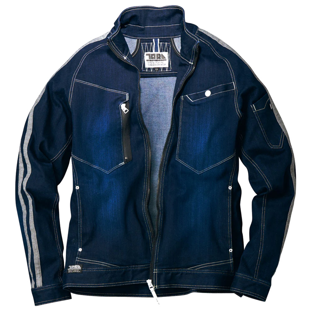 寅壱 デニム長袖ブルゾン 8990-124 |  作業ジャンパー 防寒 耐久性 高機能 メンズ 春秋  おしゃれ ワークウェア 寅壱 デニム 長袖ブルゾン 8990-124 デニムジャケット ストレッチ