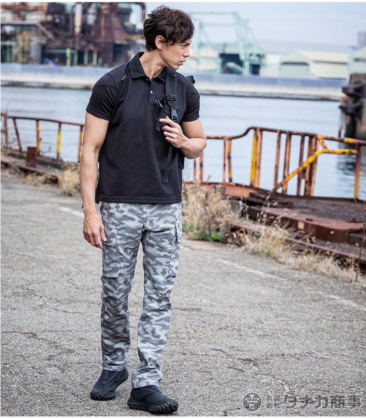 コーコス カーゴパンツ G-6025 ミリタリー ストレッチ カモフラ柄 迷彩