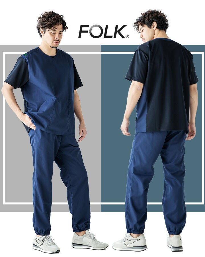 フォーク フォーク メンズ ボトムス デニムパンツ Folk Barreleg Jean Deep Inidgo Slub FOLK パンツ スクラブパンツ フォーク 5029sc 白衣パンツ