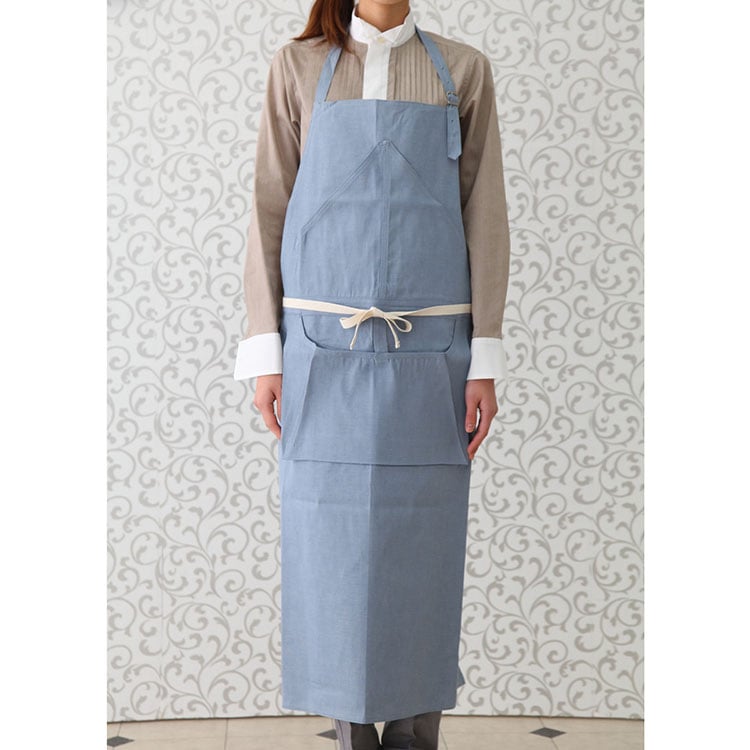胸当てエプロン RT6883 HAKUI セブンユニフォーム デニム 綿100