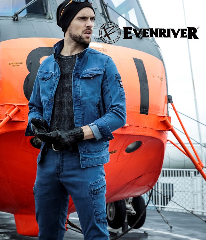 イーブンリバー サマーデニムブルゾン【接触冷感デニム