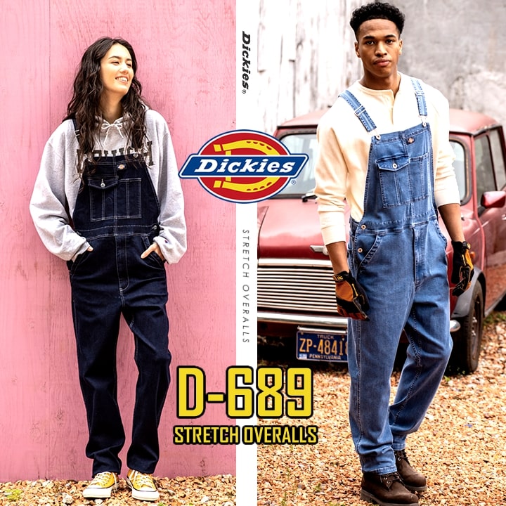 ディッキーズ オーバーオール ストレッチデニム サロペット D-689 作業服 作業着 Dickies オーバーオール 超ストレッチ シルキー加工 おしゃれ メンズ レディース アウトドア カジュアル 農作業 農業 酪農 整備 工場 ガーデニング