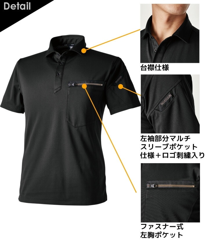 ☆未使用品☆   デザインワークス　ネービーポロシャツ 一部店舗限定】MEN WTOルーズフィットポロシャツ ネイビー