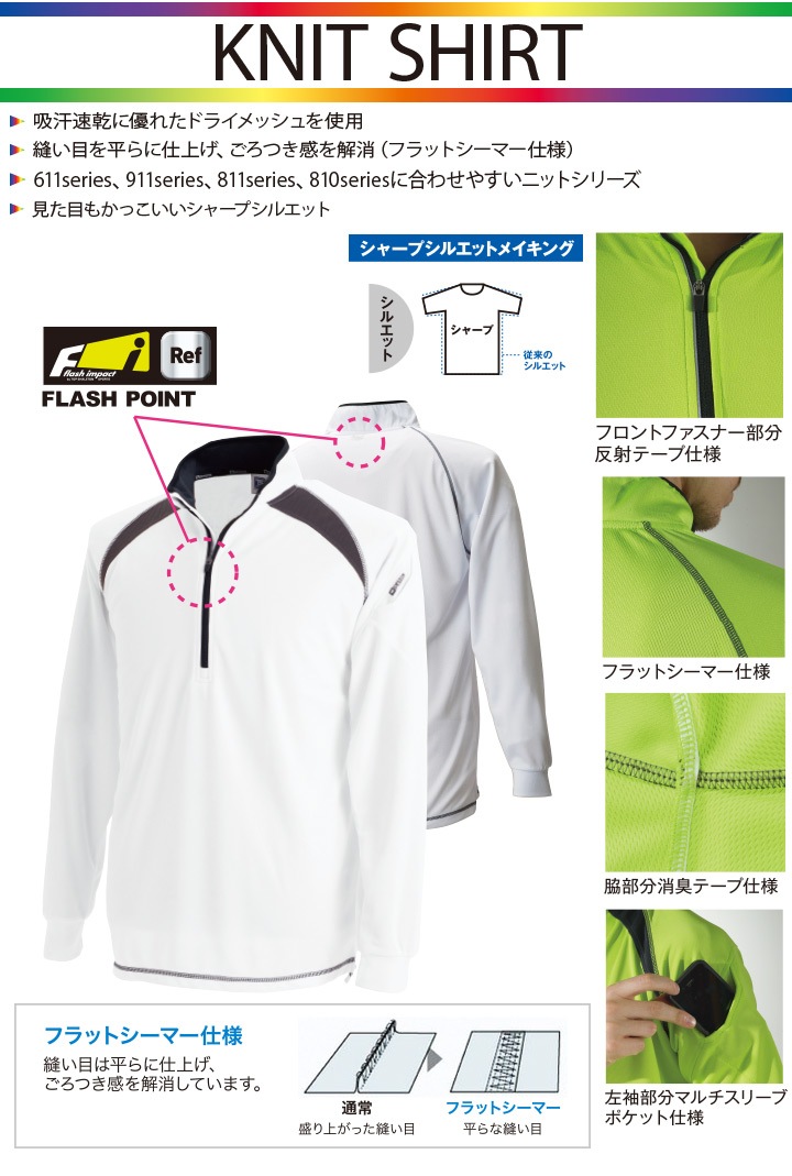 TSデザイン 藤和 TS-DESIGN ロングスリーブハーフジップシャツ 3025