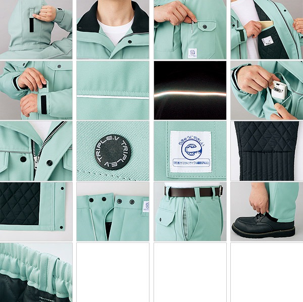 自重堂 防寒コート 48413 防寒着 防寒服 作業服 作業着 エコ製品 制電 フード付き 48410シリーズ