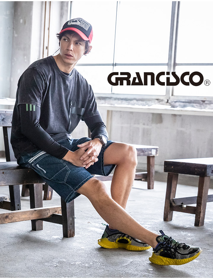 即日発送】 グランシスコ デニム ショートパンツ カーゴパンツ 麻混