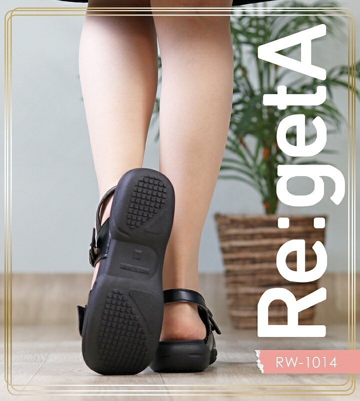 リゲッタ サンダル ワークグミサンダル 靴 オフィス Regeta RW-1014 Regeta 痛くない 疲れにくい 歩きやすい ナースシューズ 医療 事務 ホワイト ブラック 柔らかい 軽い