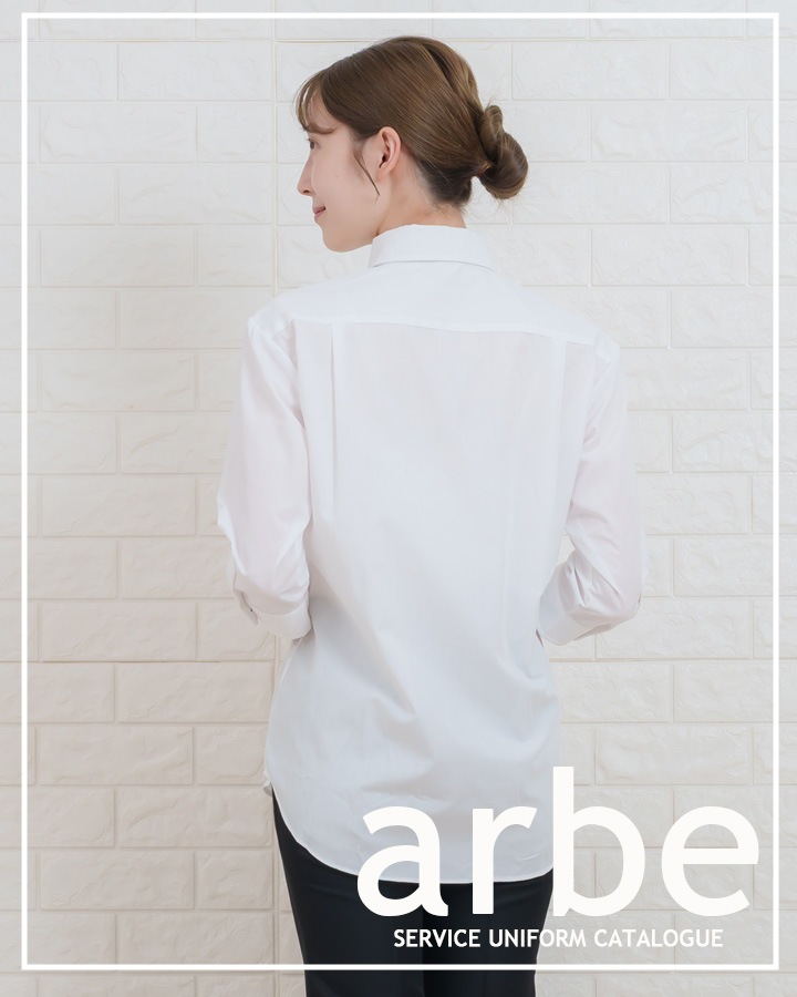 新品未使用 heihei パフスリーブシャツ　ハートボタン ホワイト あのちゃん ボタンダウンシャツ 七分袖 arbe アルベ EP-7823 【男女兼用】カフェ