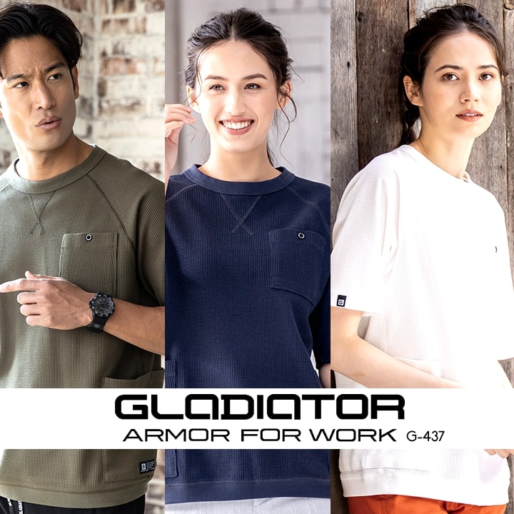 Tシャツ ワッフル ゆったりサイズ メンズ レディース G-437