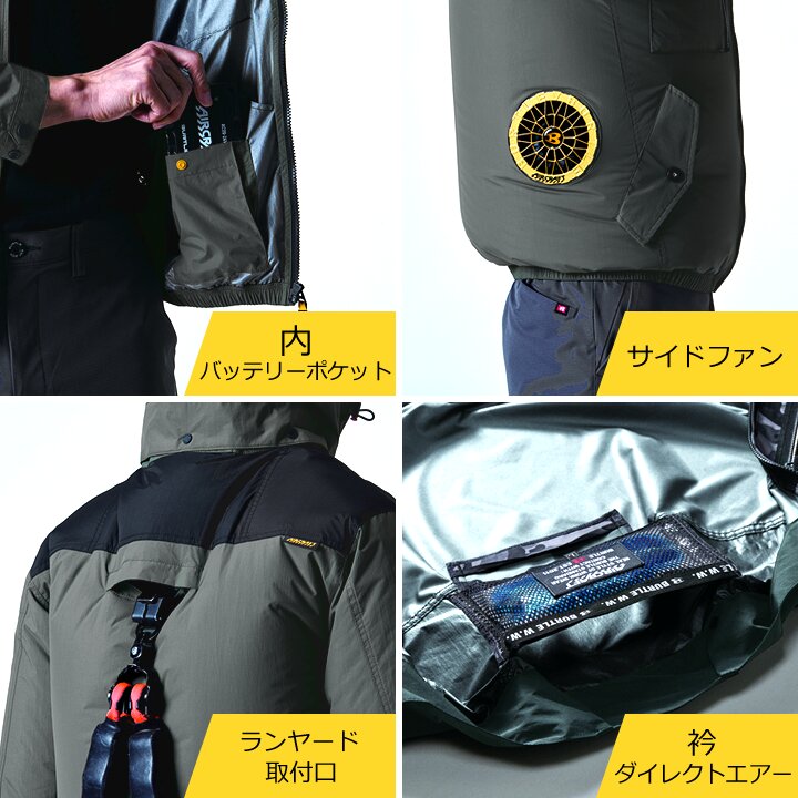 【即日発送】バートル 2026年 空調 エアークラフト サイドバック 半袖ブルゾン AC1156【服のみ】ファン対応 男女兼用 サイドバックファン ジャケット 熱中症対策 軽量 遮熱 撥水加工 アウトドア スポーツ 作業着 作業服 電動ファン対応作業服