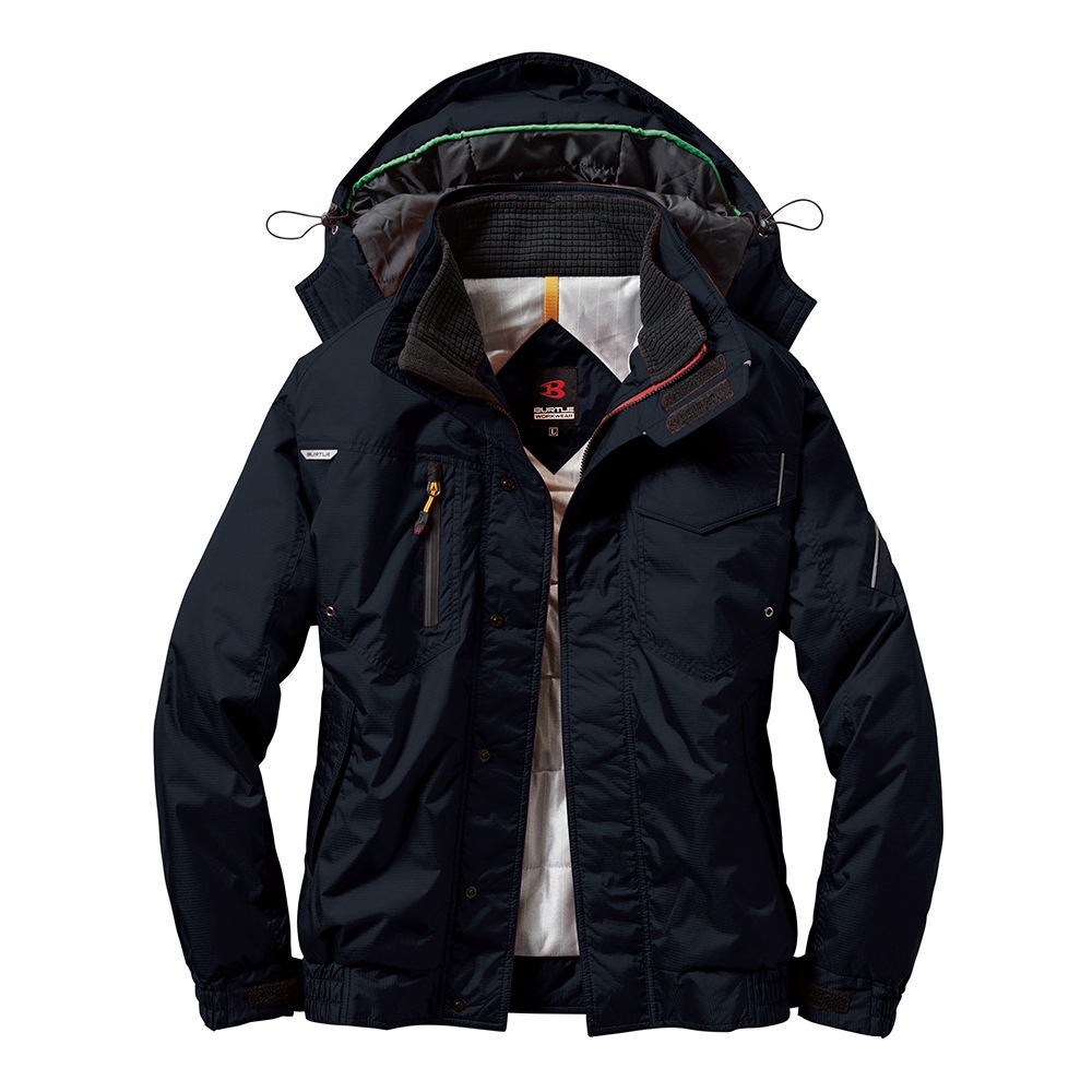 作業服 ユニフォーム 防寒ブルゾン（大型フード付）バートル（BURTLE） 7210 (M, 3 ネイビー) バートル 防寒ブルゾン 7210 大型フード付き 男女兼用 防寒着 作業着