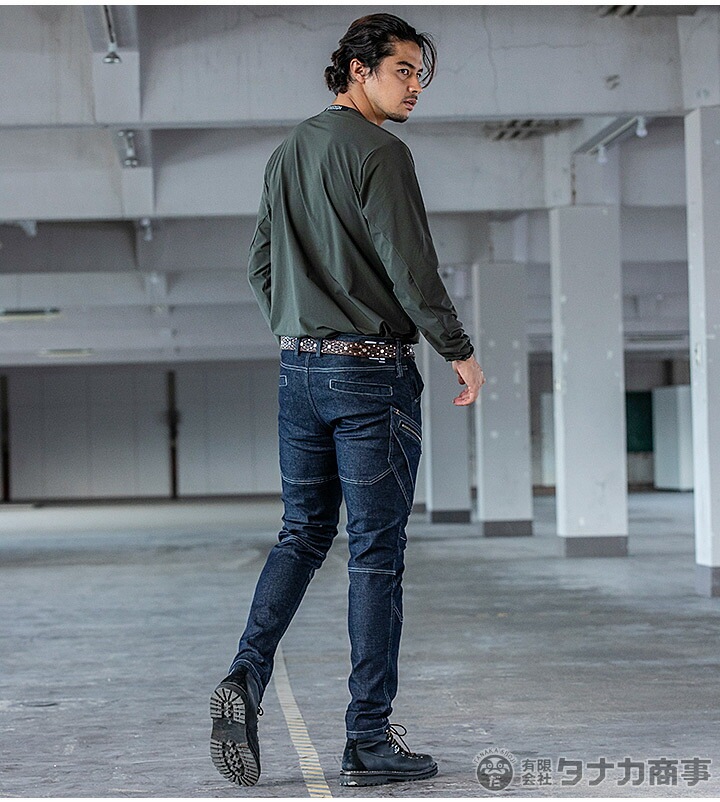 TSデザイン 作業服 ストレッチ デニムパンツ スリムカーゴパンツ 5144
