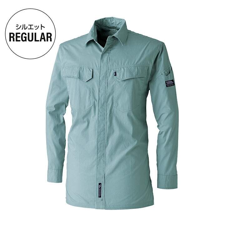 寅壱 綿シャツ カッターシャツ 作業服 1021-125 オールシーズン 長袖