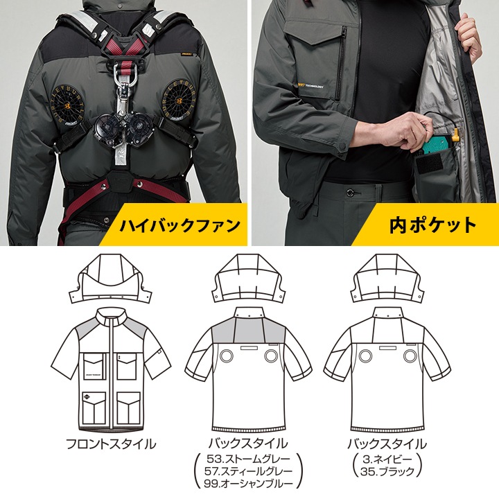 【即日発送】バートル 半袖ジャケット フルセット ハイバック 2026年 30V 空調 エアークラフト AC2106 バッテリー＆ブラックファンセット AC10 AC10-1 フルハーネス対応 熱中症対策 遮熱 撥水 作業着 空調作業服 ファン付きウェア