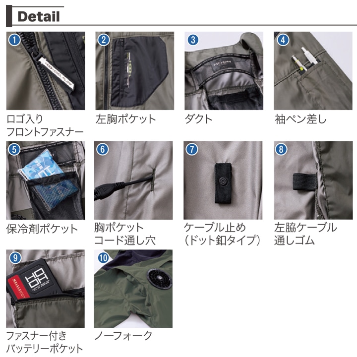 即日発送】空調服 半袖ジャケット HOOH 2026年 ミドルファン V1107 撥