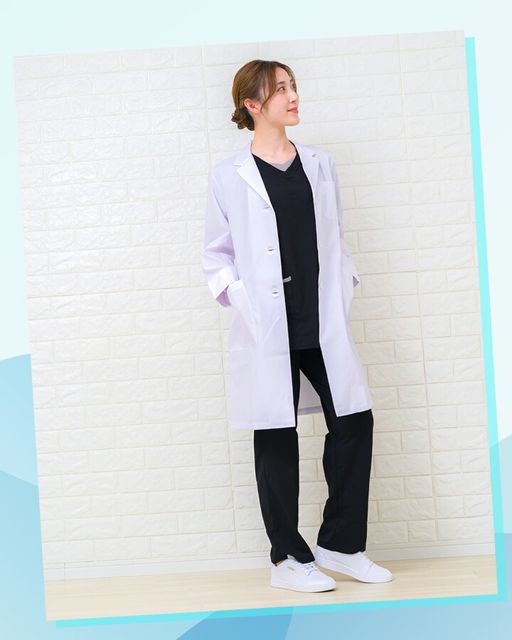 白衣 レディース白衣 抗ウイルス白衣 医療用 サーヴォ tmcol-210008 ドクター 薬剤師 研究 クリニック 病院 軽い【メール便送料無料】