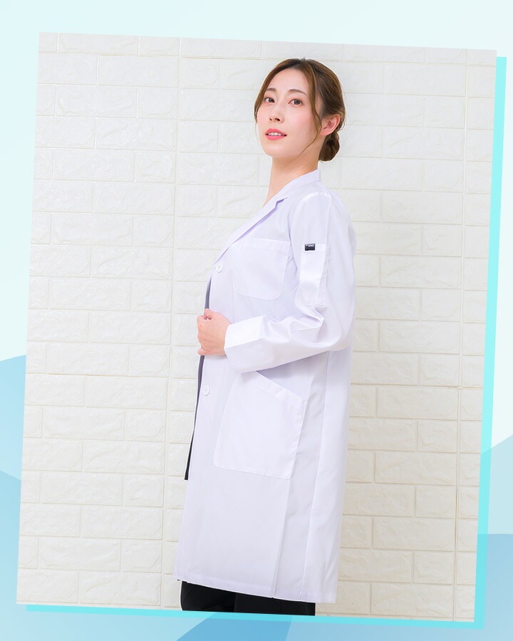 白衣 レディース白衣 抗ウイルス白衣 医療用 サーヴォ tmcol-210008 ドクター 薬剤師 研究 クリニック 病院 軽い【メール便送料無料】