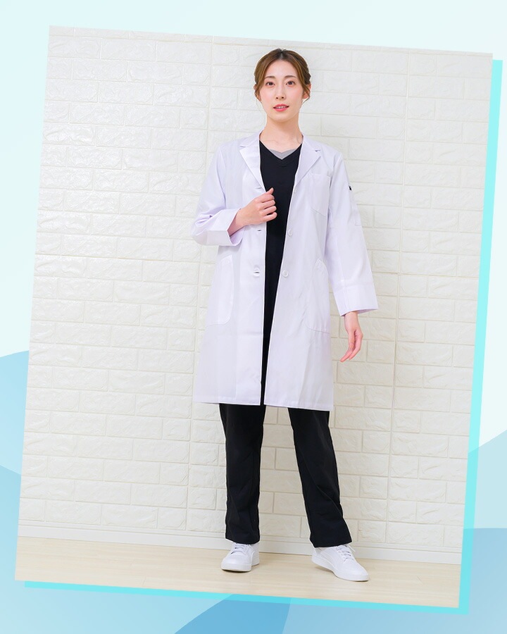 白衣 レディース白衣 抗ウイルス白衣 医療用 サーヴォ tmcol-210008 ドクター 薬剤師 研究 クリニック 病院 軽い【メール便送料無料】