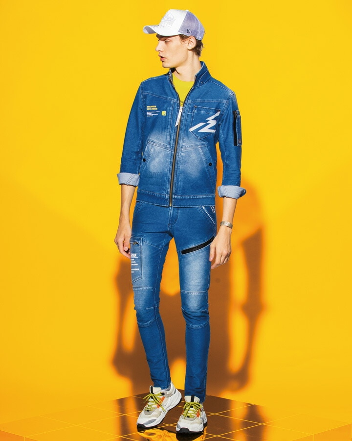 アイズフロンティア ニットデニムカーゴパンツ ダブルフェイス