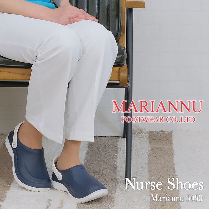 ナースシューズ マリアンヌ no.5050 事務 エステ 受付 サンダル 疲れにくい サンダル 白サンダルNO.5050 履きやすい 入浴介助 滑りにくい 2WAY 丸洗いタイプ 5L