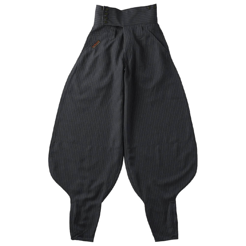 パメオポーズ ストライプ ブラック ニッカポッカ パンツ 寅壱 超超ロング 胴付八分 4309-435 鳶職 鳶服 ニッカポッカ ピン