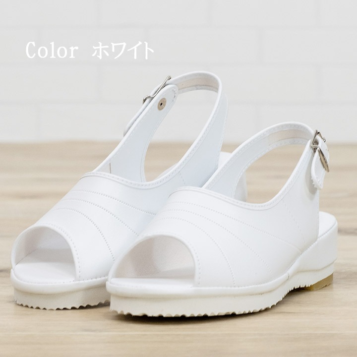 ナースシューズ マリアンヌ no.8no.8 履きやすい ナース エステ 受付 事務 サンダル 疲れにくい 日本製 履きやすいサンダル ナーズシューズ白