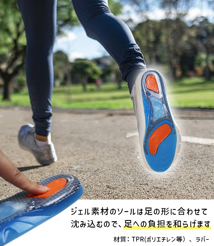 即日発送】インソール 7940 中敷き ジェル素材 衝撃吸収 薄型タイプ
