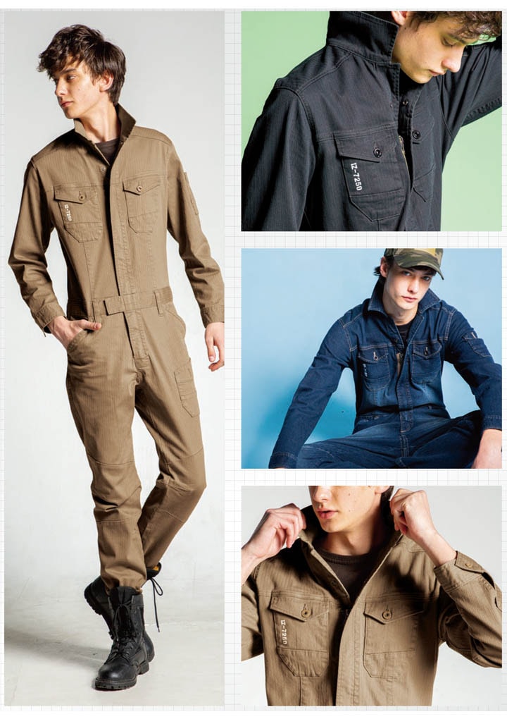 イカゲーム　フード付き オーバーオール アイズフロンティア ストレッチ3Dオーバーオール 7264｜作業服