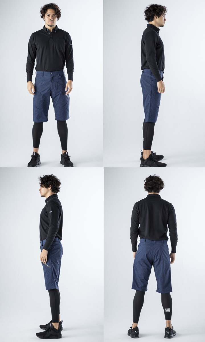 ショートパンツ カーゴ 作業服 軽量 ストレッチ 吸汗速乾 通気性