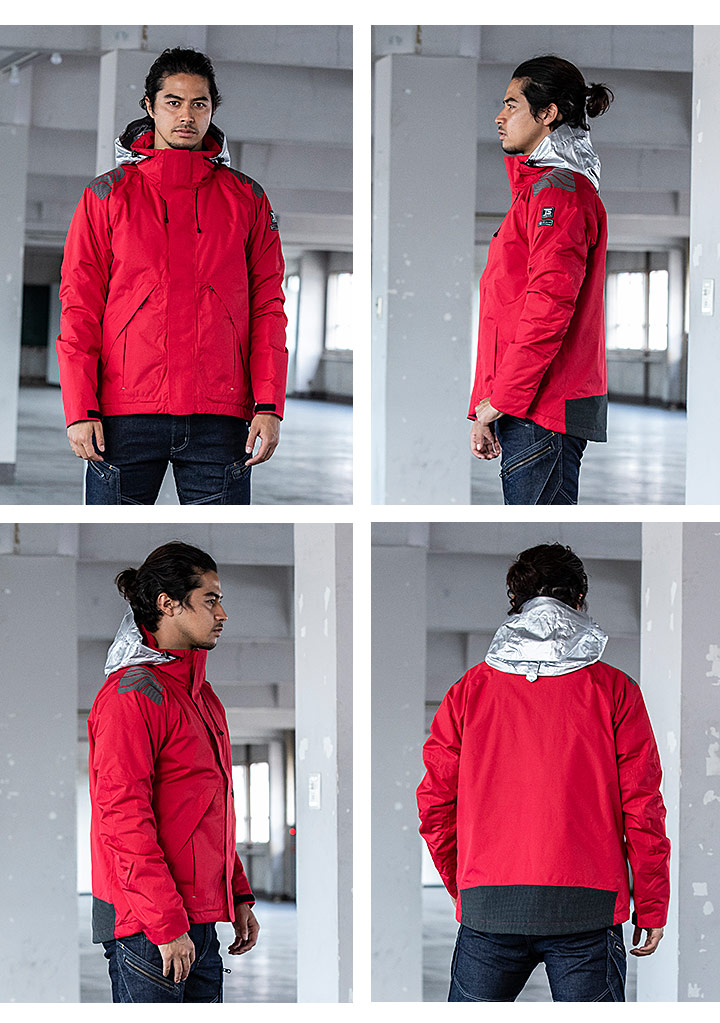 TSデザイン 作業服 防寒着 防水 シェル TS-DESIGN 18246 メガヒートES 防水防寒 長袖 メンズ 軽量 撥水加工 防風 帯電防止 作業服 作業着 防寒服 防寒着 ブルゾン ジャンバー 【4L-6L】