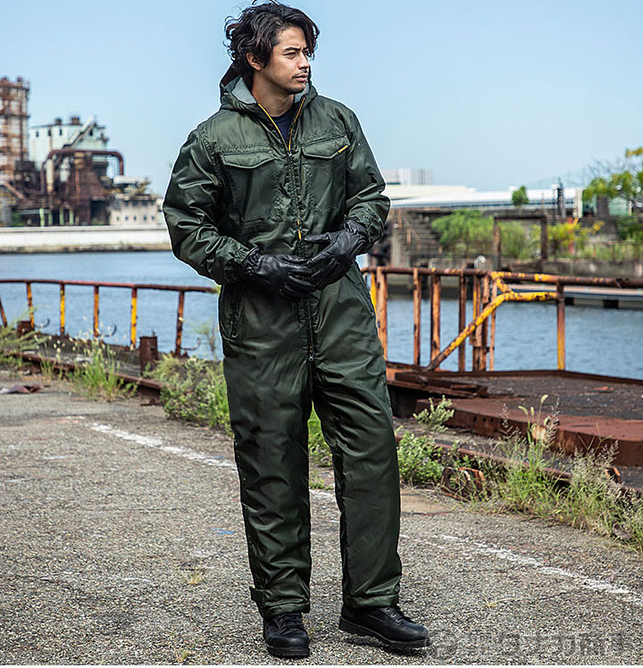 防寒つなぎ　色5　中綿入り　つなぎ　作業服　防寒着　イーブンリバー　【6930】 EVENRIVER 【送料無料】EVENRIVER イーブンリバー フード 防寒