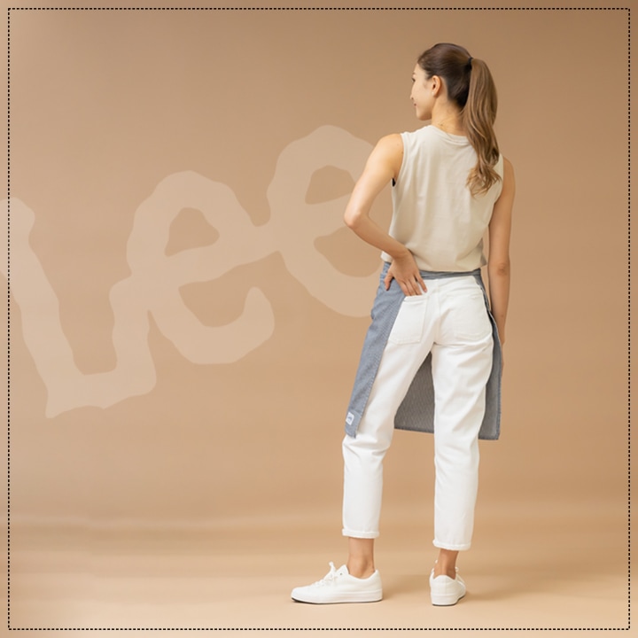 【即日発送】Lee 腰下エプロン 前掛け デニム ヒッコリー ミドル LCK79004 男女兼用 飲食店 ユニフォーム 制服 カフェ