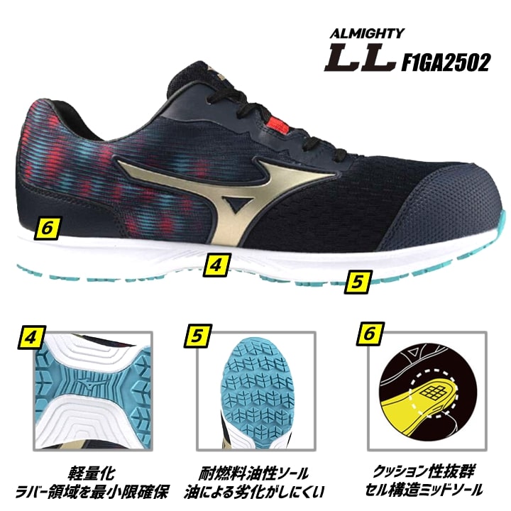 即日発送】安全靴 ミズノ MIZUNO ローカット F1GA2502 オールマイティ