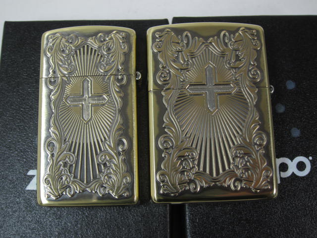 ジッポーライター: Zippo ○ペア○ アラベスク マリア クロス 2個 ジッポーライター: Zippo ○ペア○ アラベスク マリア クロス 2個