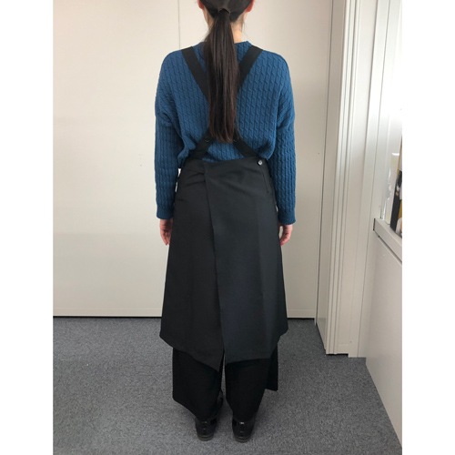 miki先生 ネイルエプロン 楽天市場】エプロン ロング D-01 ブラック 身丈107×幅127cm たすき掛け