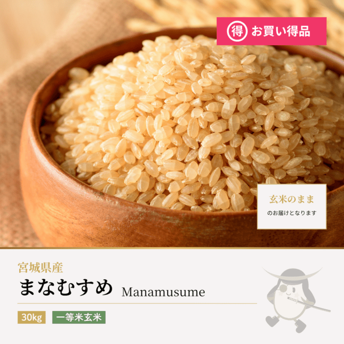 まなむすめ 一等米玄米 30kg 宮城県産 令和7年産