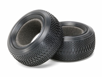 タミヤファイティングバギー用バギースポンジブロックタイヤ 後輪用2本セットタイヤ タミヤ OP.1185 デュアルブロックタイヤ K フロント 62/25 (2)