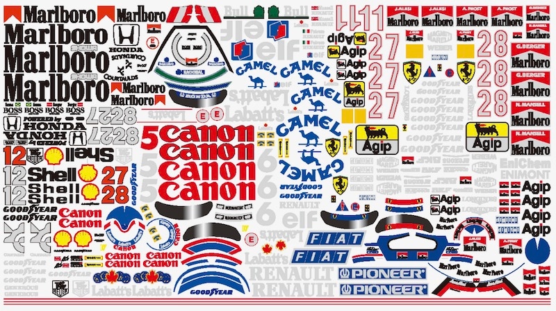 AMS 9514 1/10 ラジコン用シール '90年代 F-1シール3チーム