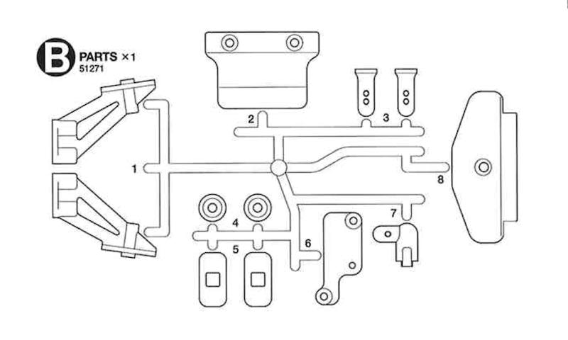 タミヤカスタマー 10004496 TT-02BR用 B部品 ウイングステー他