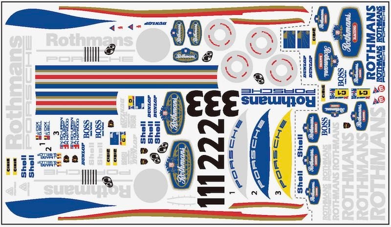 AMS 9605 1/12スケール シール ロスマンズポルシェ956