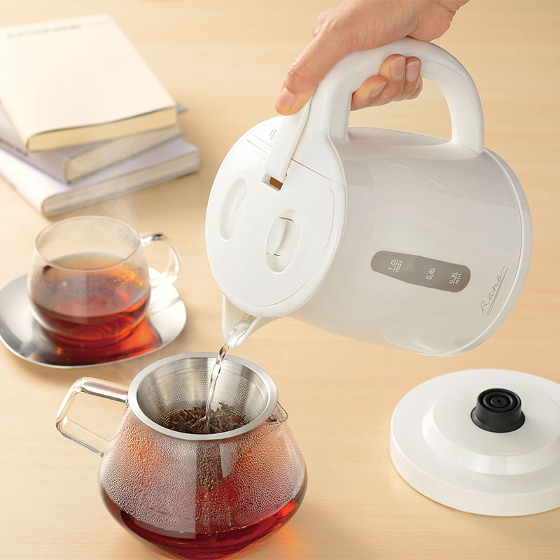 ラノー 電気ケトル 1L 転倒時湯漏れ防止機能付│MJ-0695