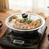 彩食庵 ガラス蓋付IH対応よせしゃぶ鍋