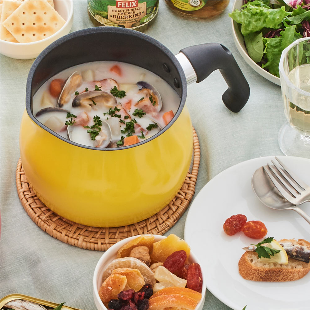 ToMay トゥーメイ IH対応マルチポット Mサイズ （ライトブルー│イエロー）