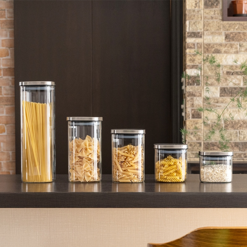 キッチンアシスト 角型ガラスキャニスター800ml