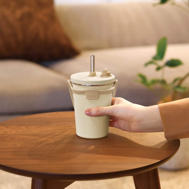 トート ストロー付2wayタンブラー 320ml アイボリー RH-1842