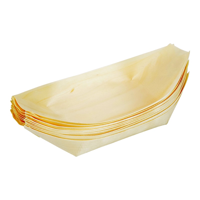 元祖やきやき 木製たこ焼盛り皿 10枚入 YR-025