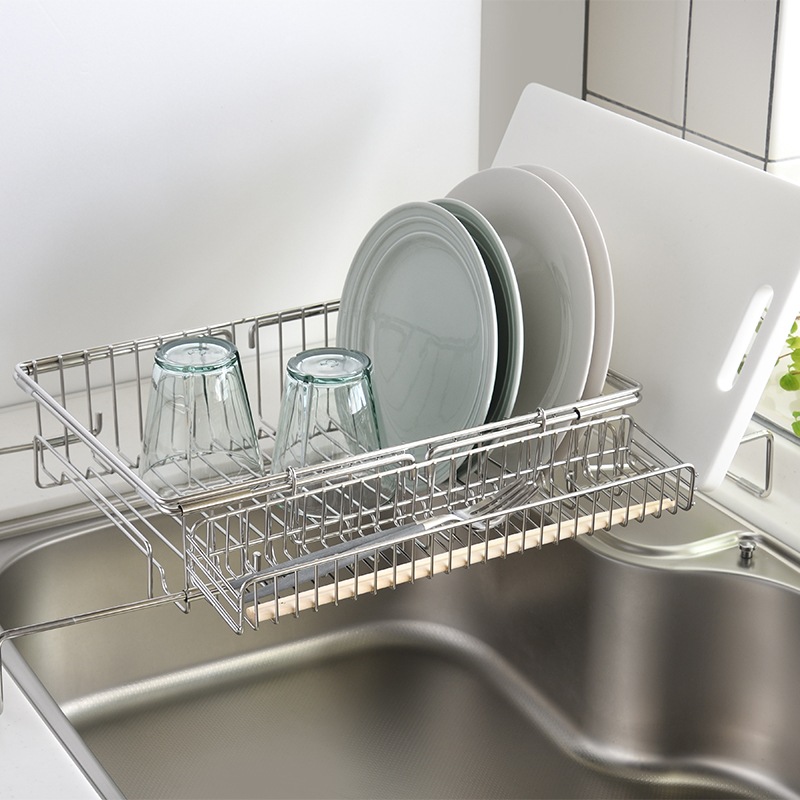 燕三 シンクイン・オンで使える伸縮式水切りかごセット